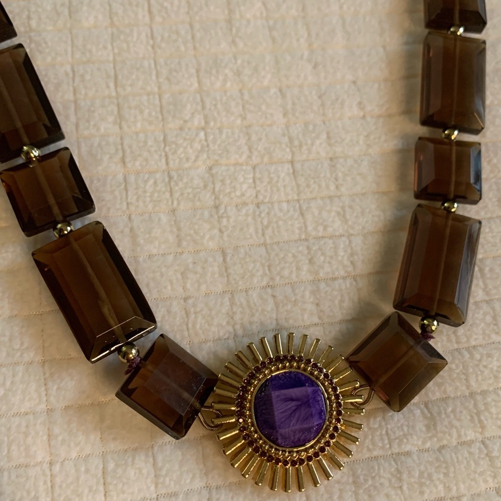 Kate Spade faceted smoky acrylic long necklace - Picture 12 of 13